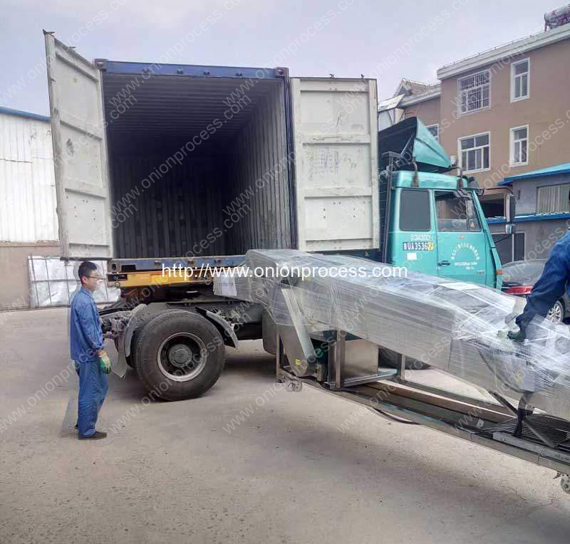 Full-Automatic-Onion-Brush-Dry-Cleaning-Machine-Delivery-for-Brasil-Customer