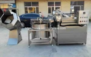 Automatic-Discharge-Type-Onion-Frying-Machine-with-Auto-De-Oiling-Machine